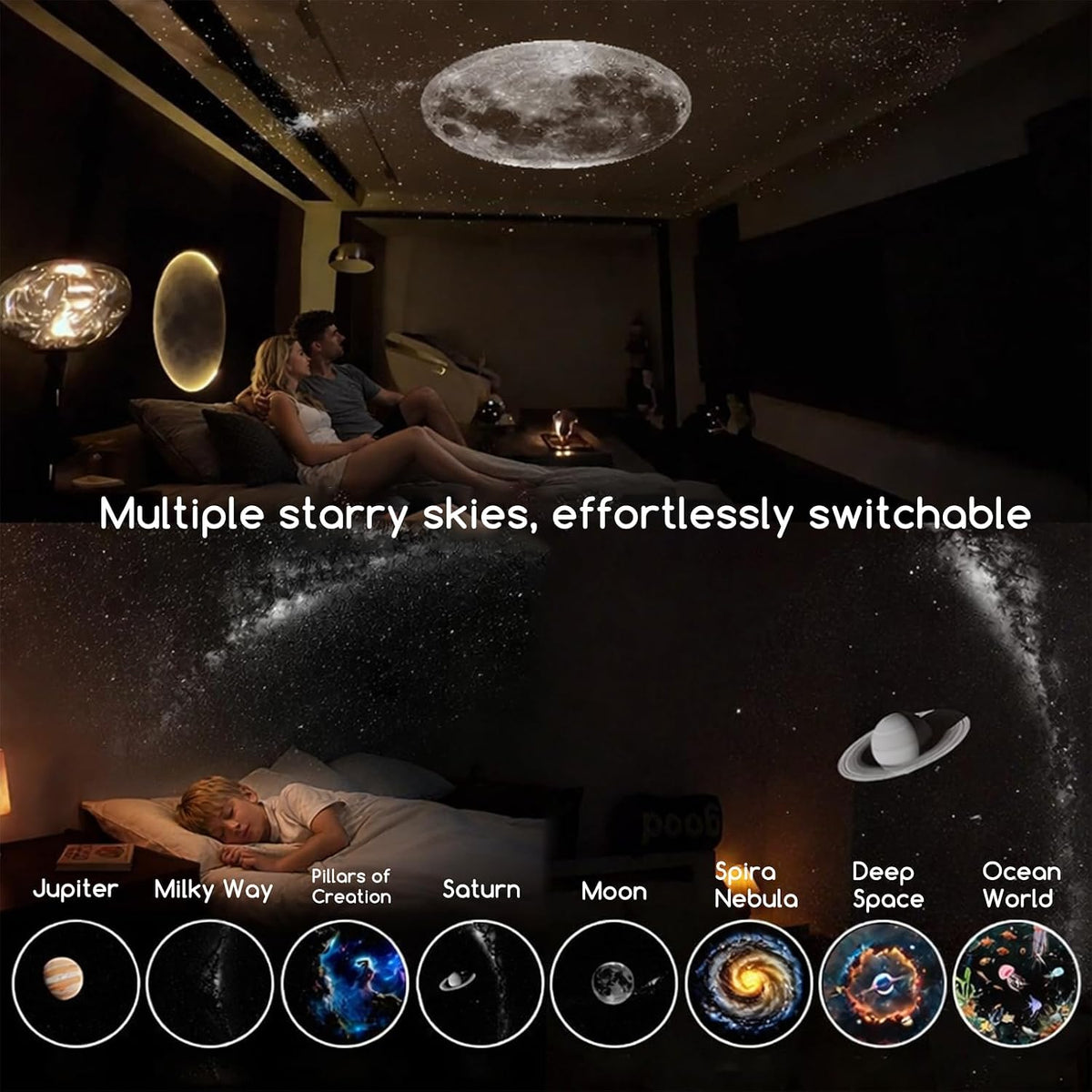 2-in-1 USB Galaxy Star Projector and Night Light