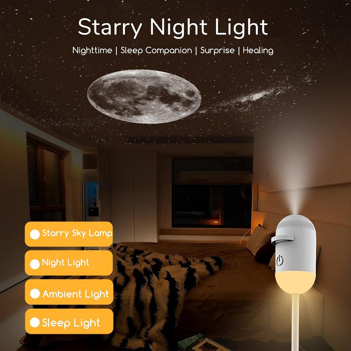 2-in-1 USB Galaxy Star Projector and Night Light